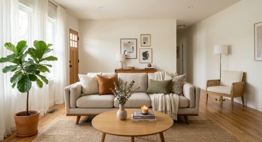 Un salón transformado por el Home Staging estratégico.